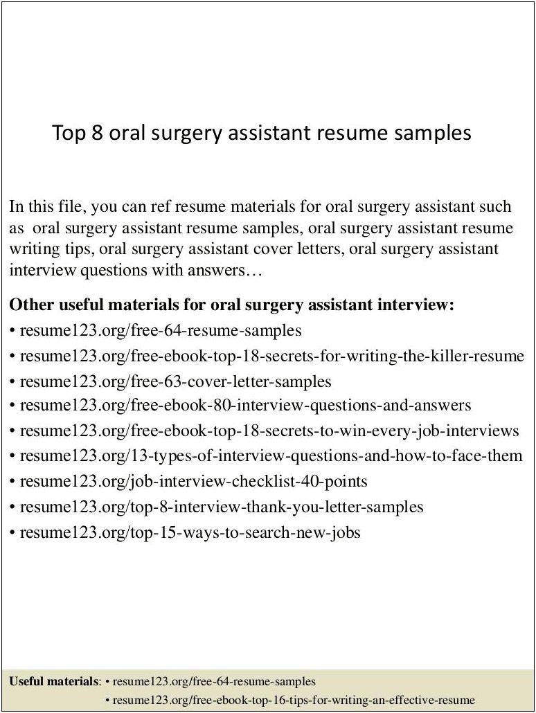Free Surgical Tech Cover Letter For Resume