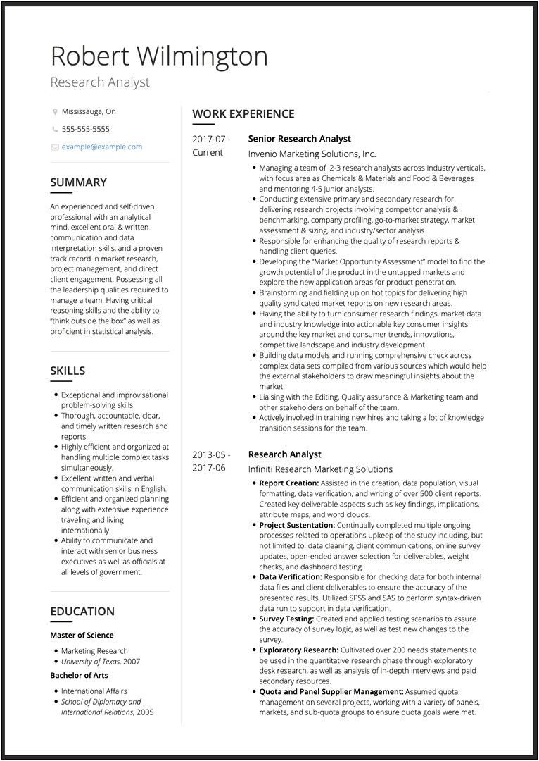 Free Two Column Resume Template Download