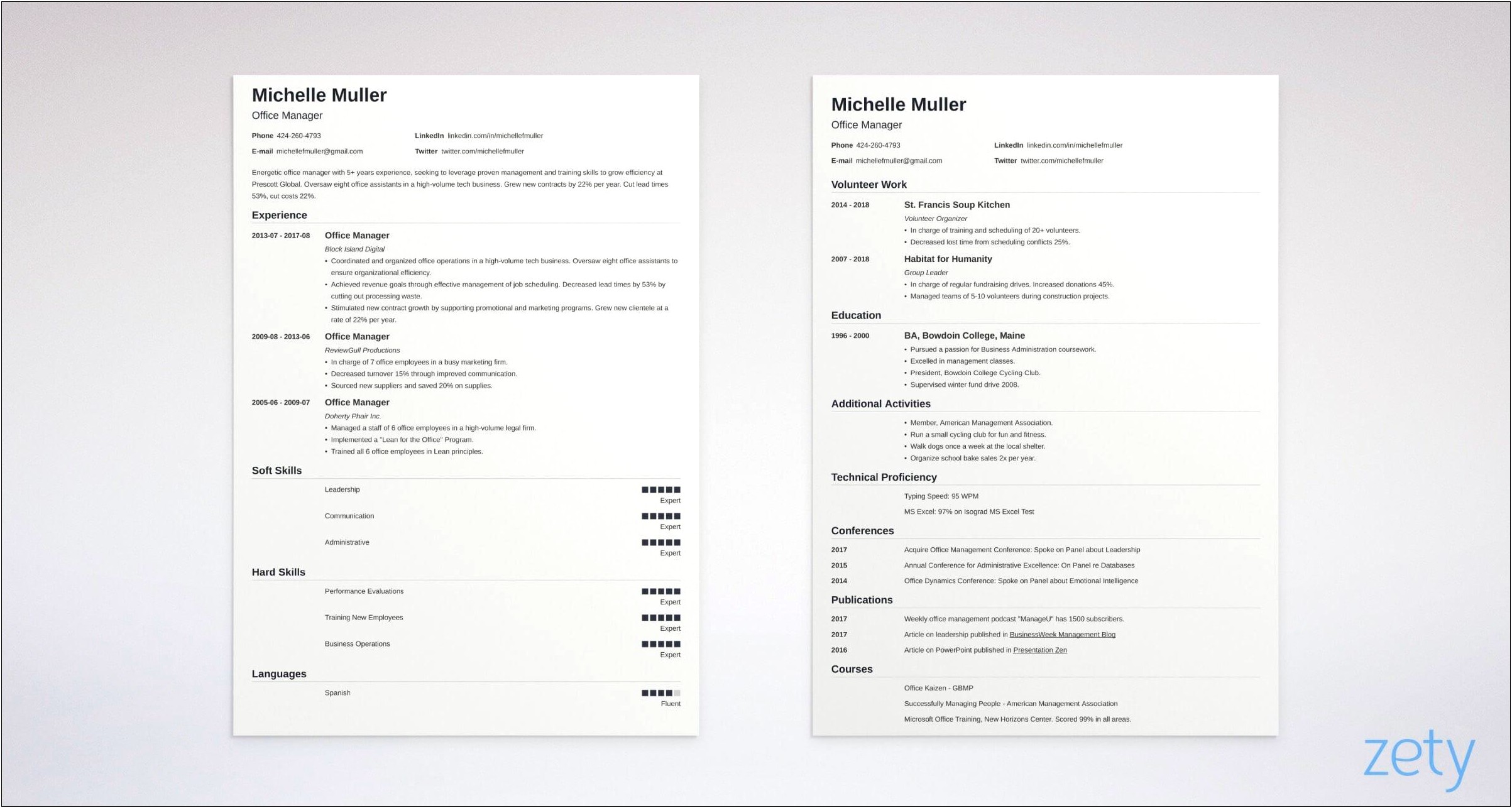 Free Two Page Copy And Paste Resume