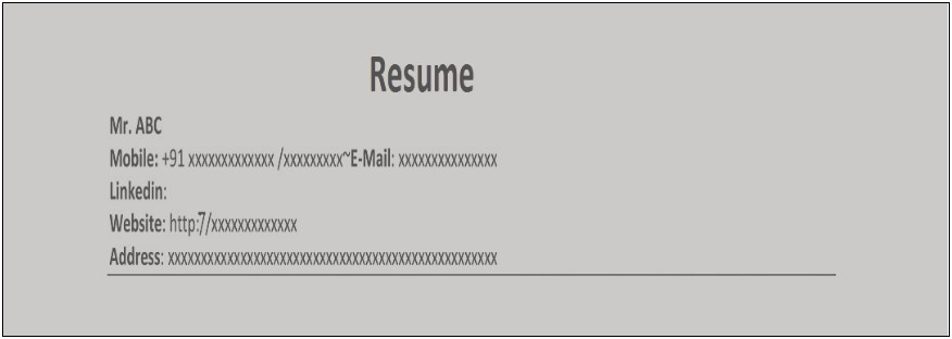 Fresher Resume Format Doc Free Download