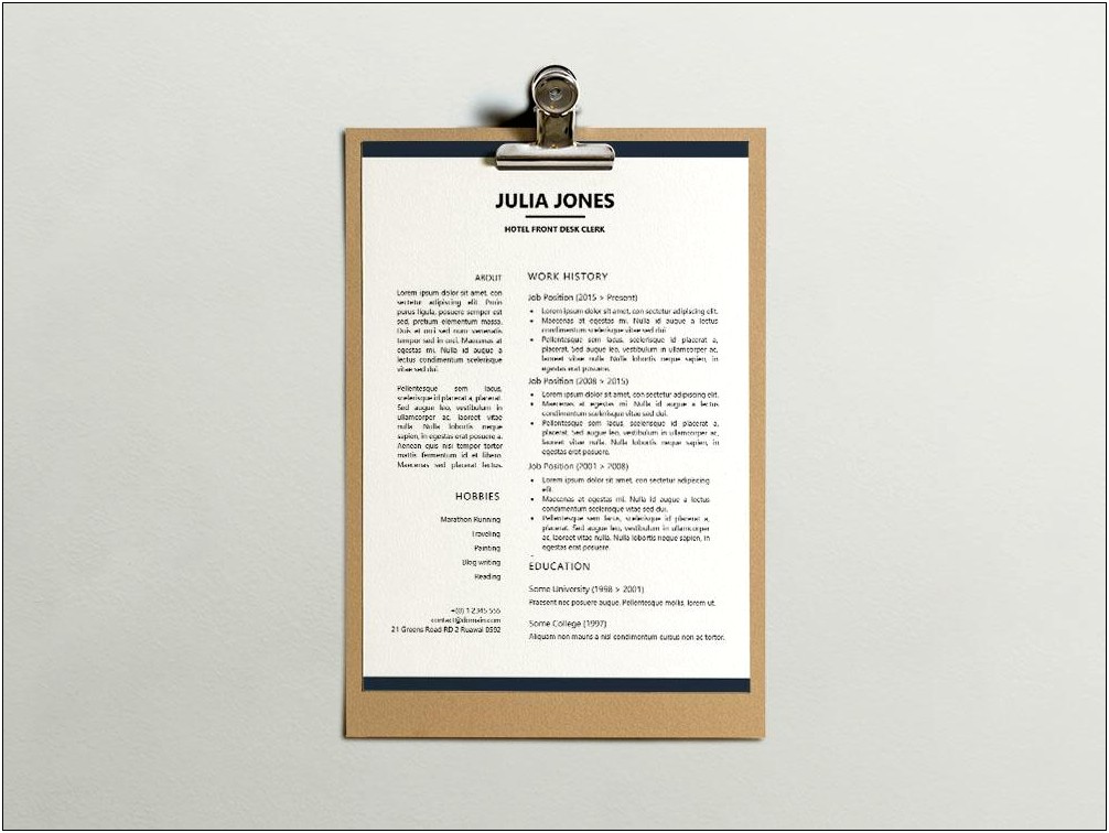 Front Desk Clerk Job Description For Resume
