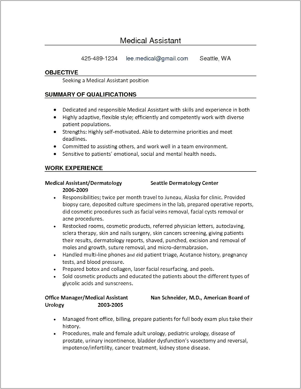 Front Desk Resume With No Experience