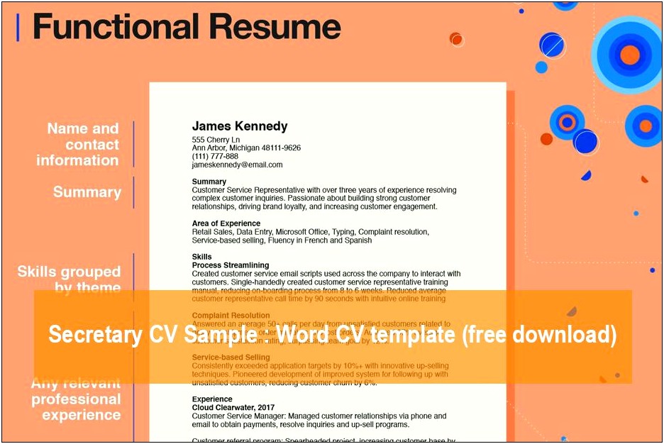 Functional Resume Template Word Free Download