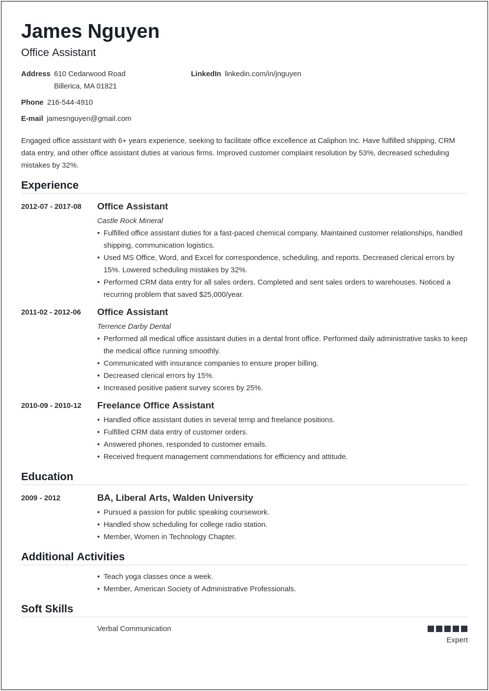 Gaming Attendant Job Description For Resume