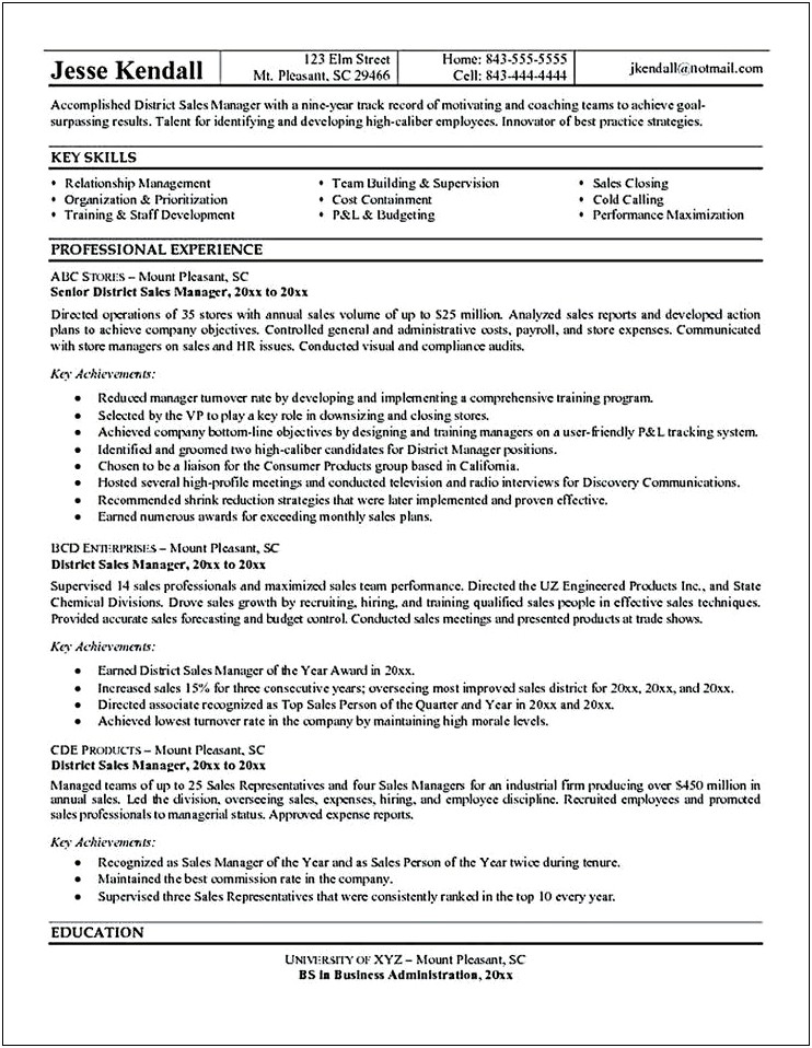 General Manager Objectives For A Resume