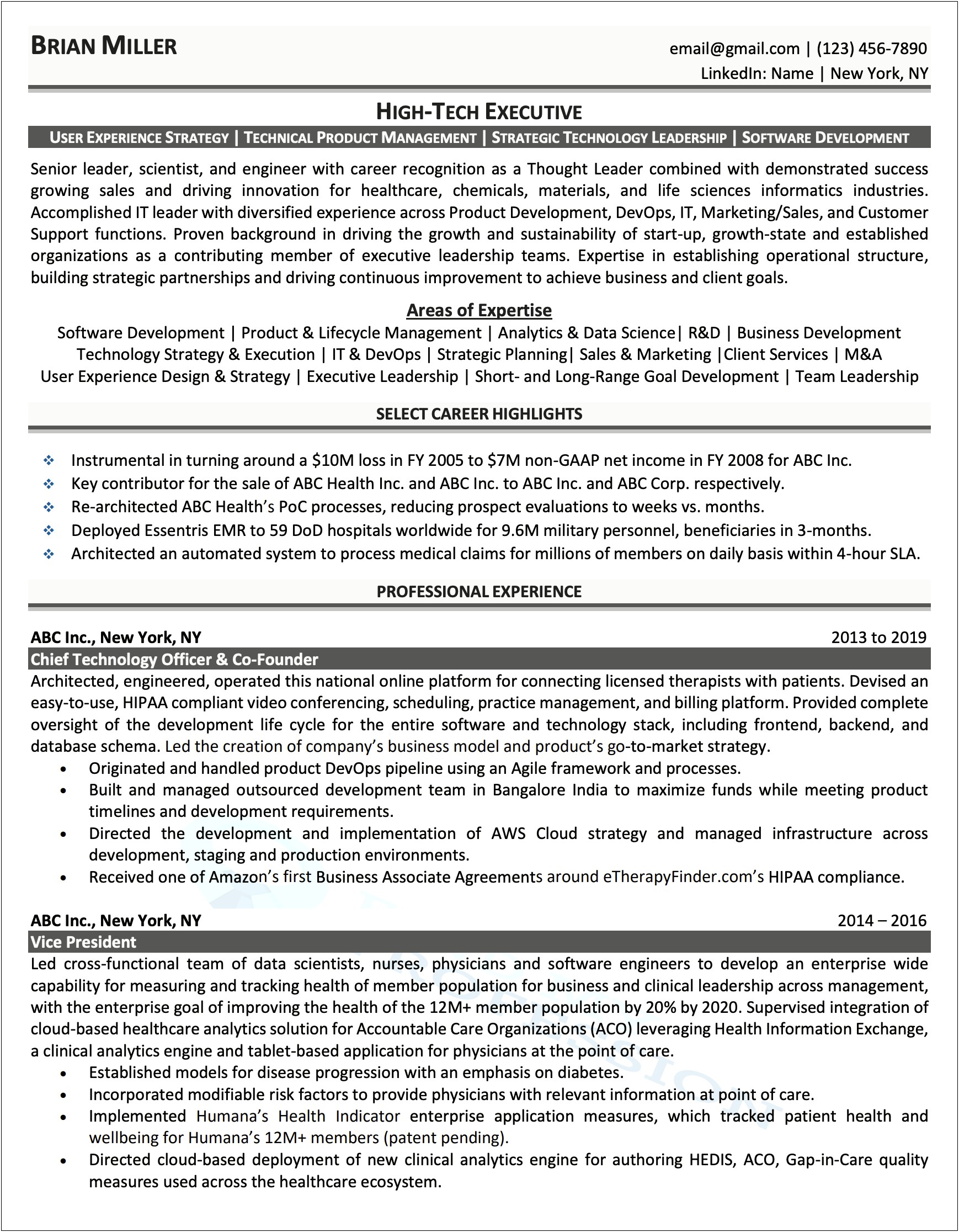General Professional Summary Examples For Resume
