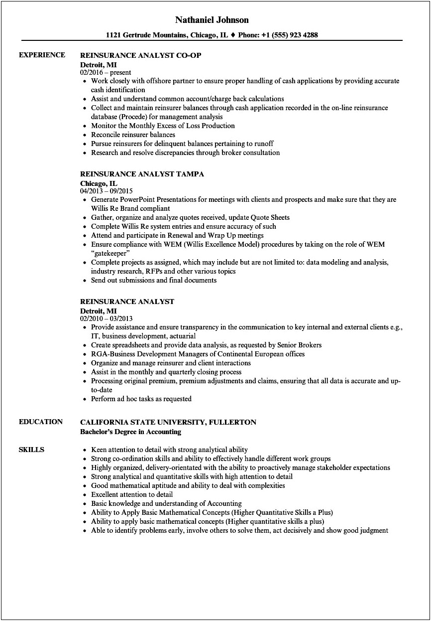 General Resume Objective Examples Claims Analyst