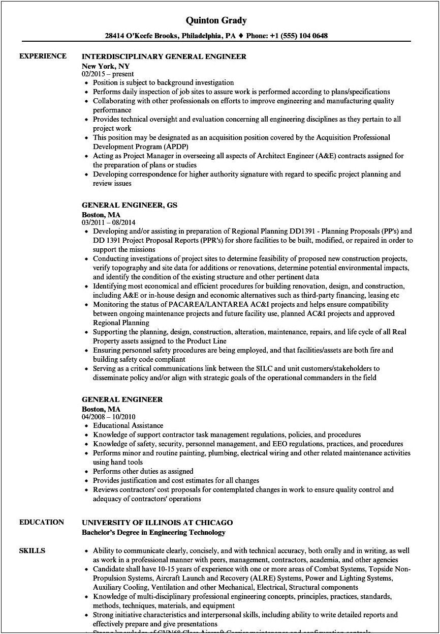 General Resume Objective For Engineering Fair