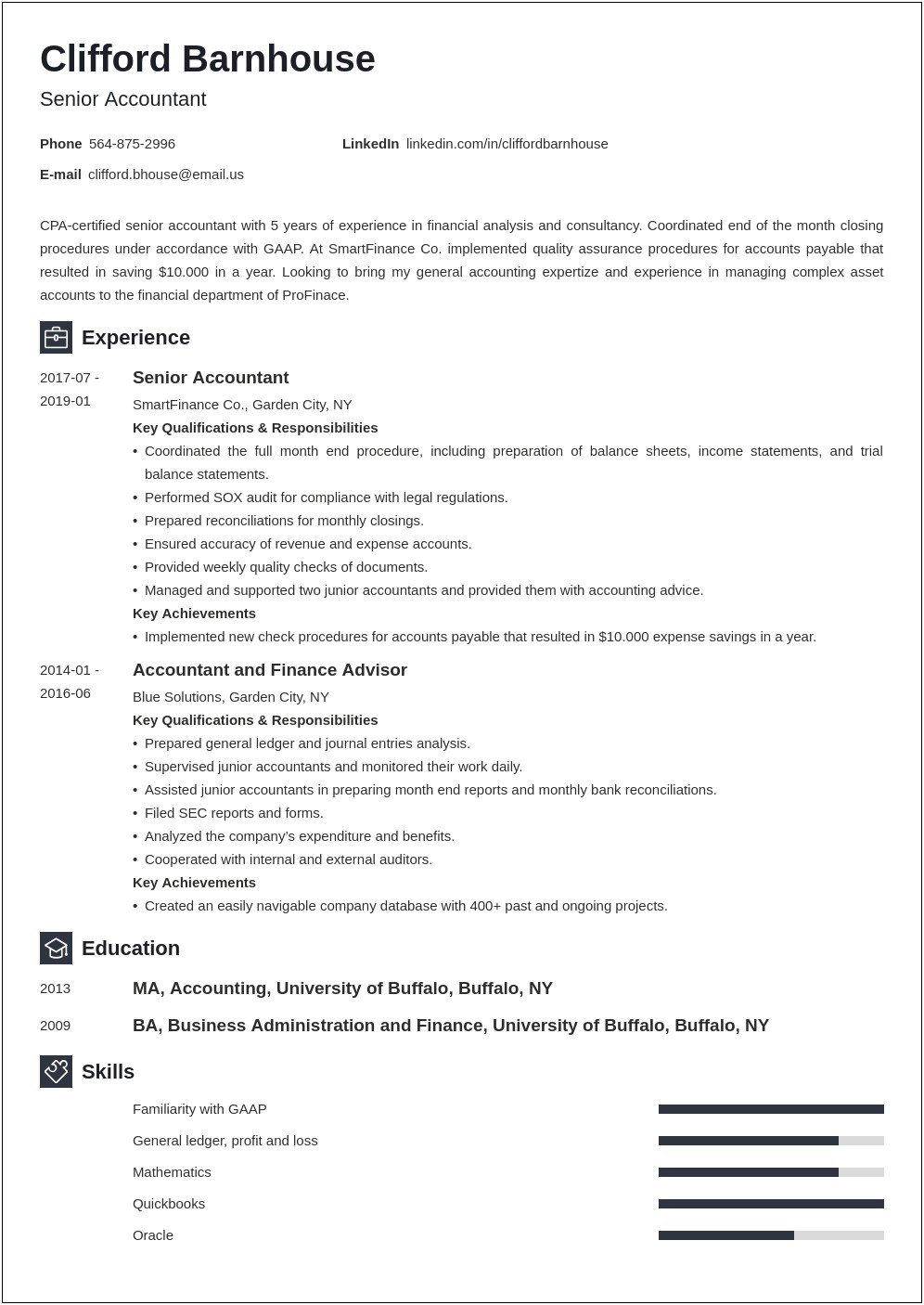 General Summary Of Qualifications Sample Resume