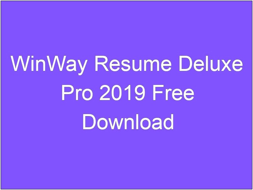 Get Winway Resume Writer Download Free