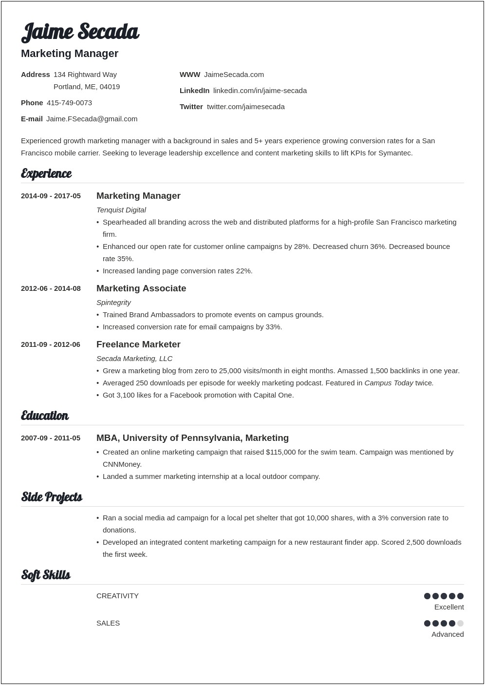 Good Buzz Words For Marketing Resume