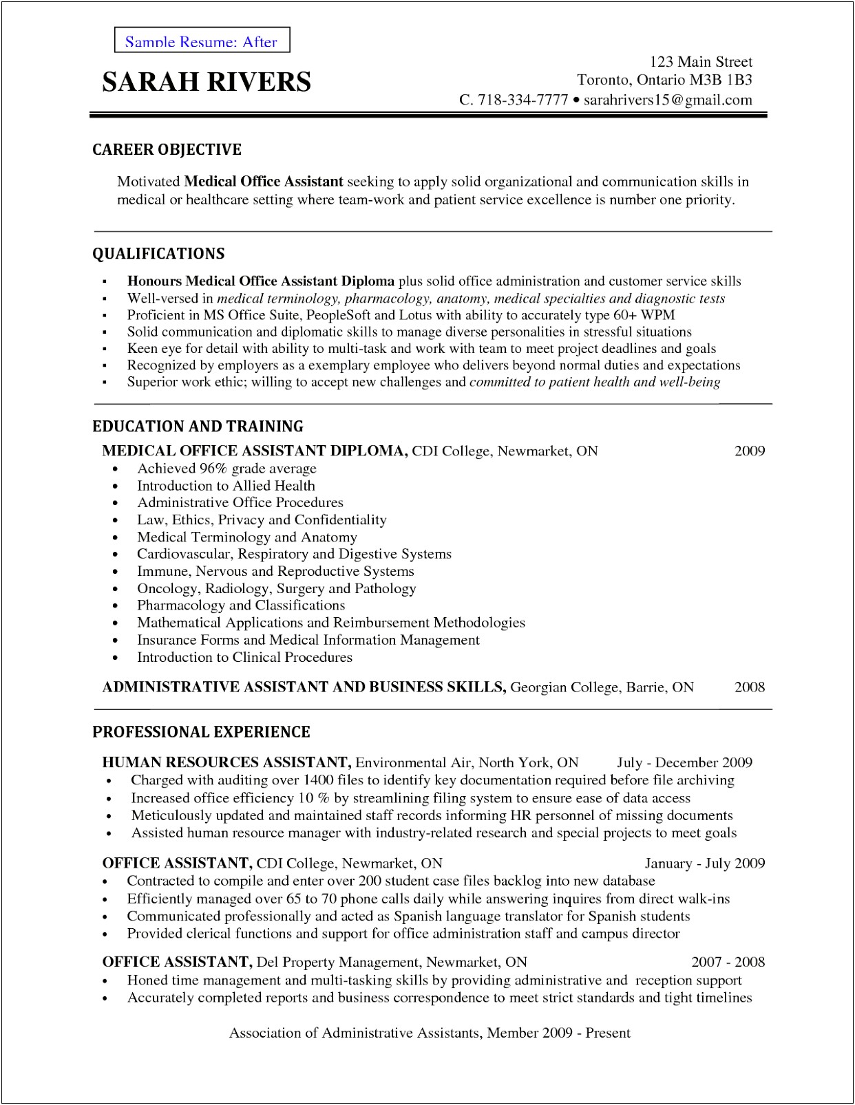 Good Health Care Objectives For Resume