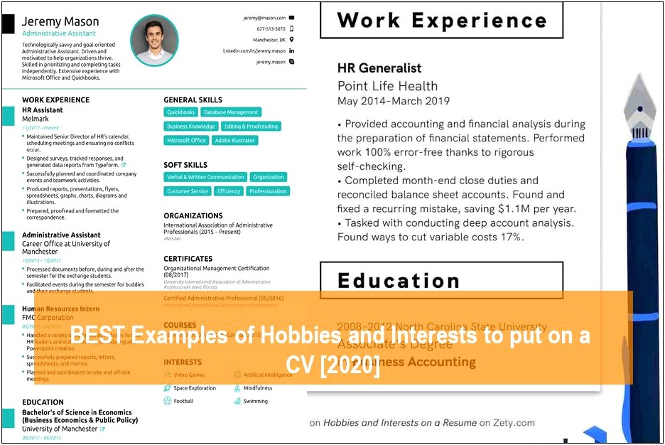 Good Hobbies And Interest For Sales Resume Examples