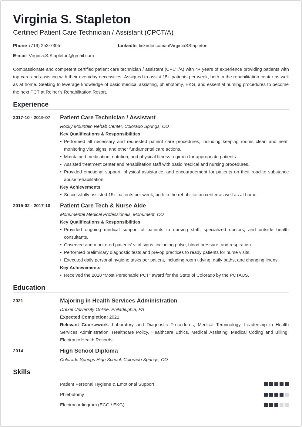 Good Introduction For Tech Resume Paragrap