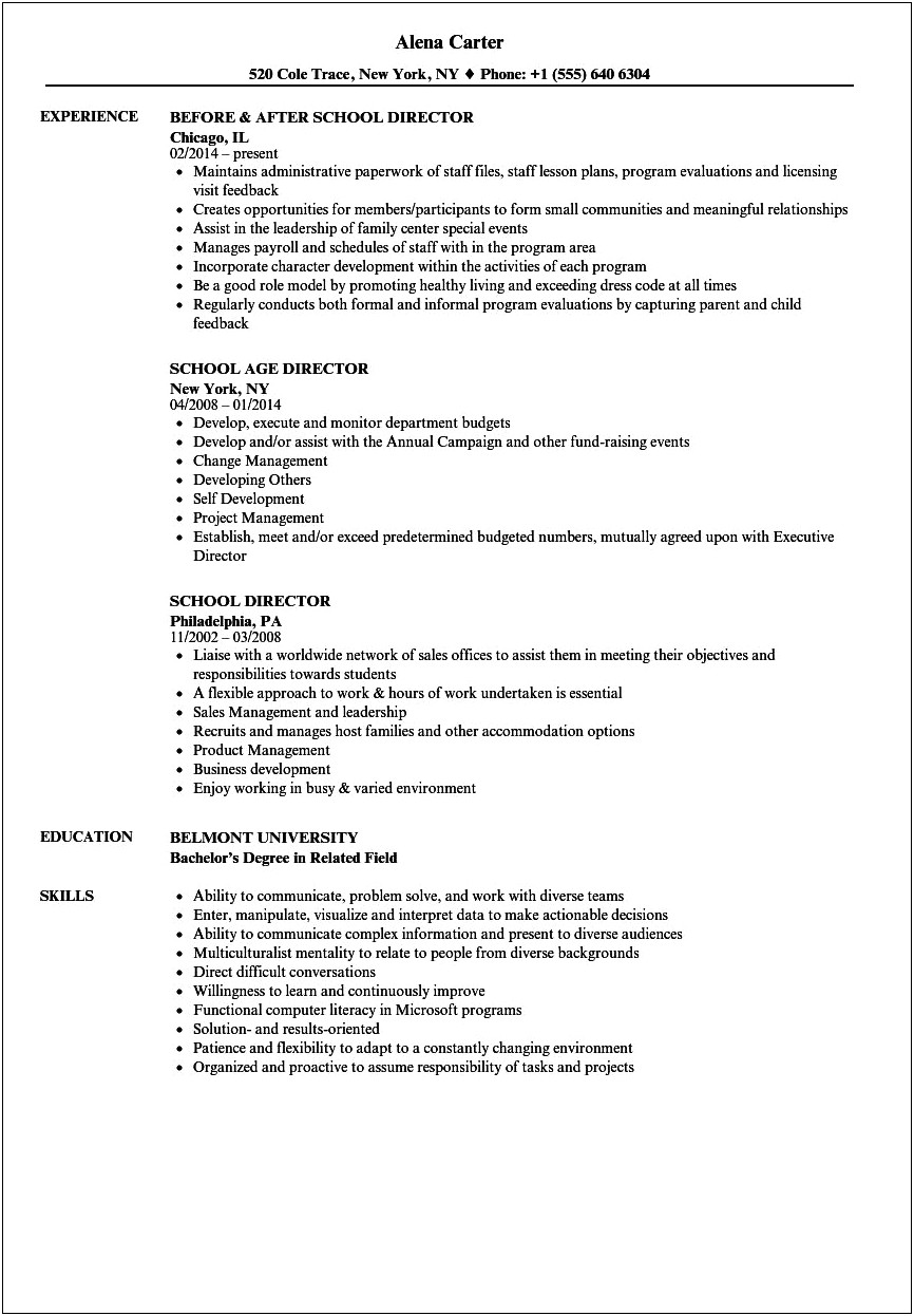 Good Objective For School Employee Resume