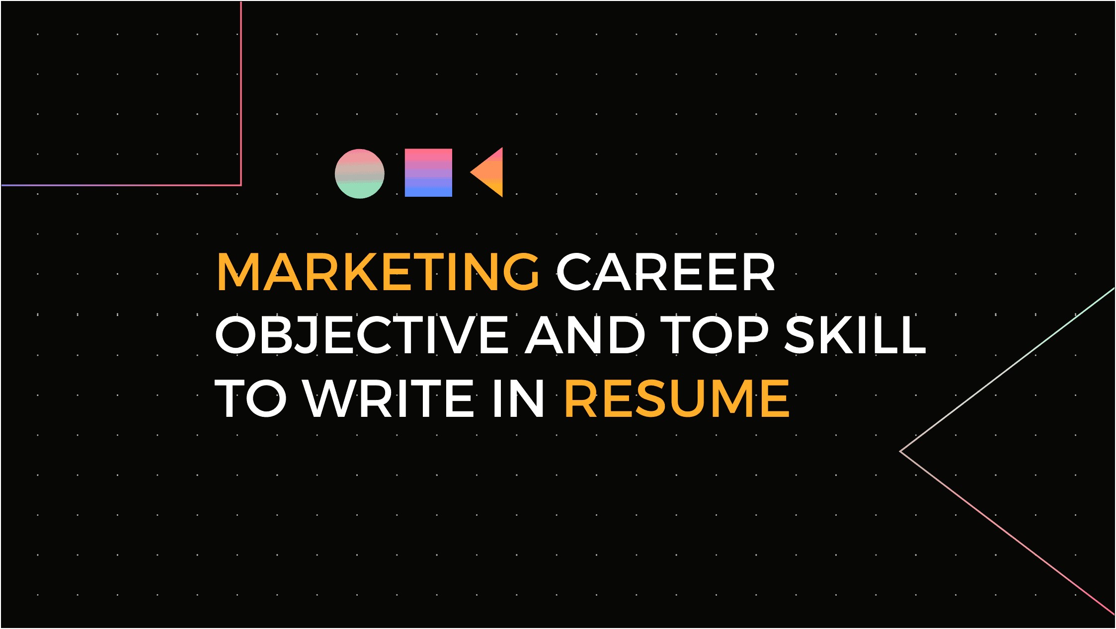 Good Objective Statement For Marketing Resume