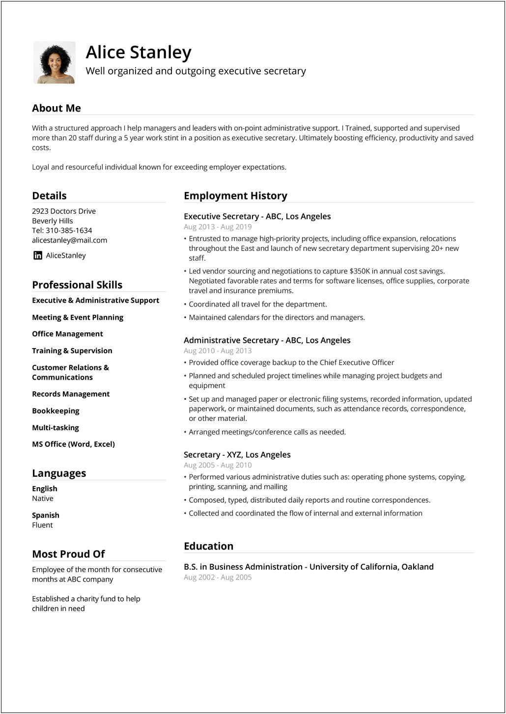 Good Resume Examples For Students Pdf