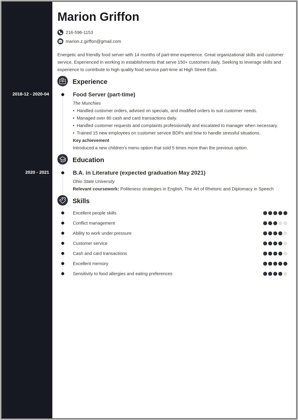 Good Resume For Part Time Job