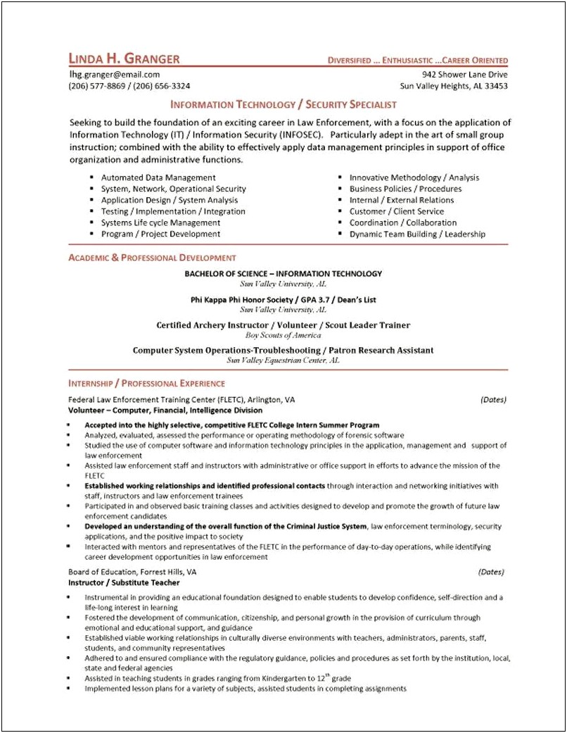 Good Resume Goals For Cyber Security