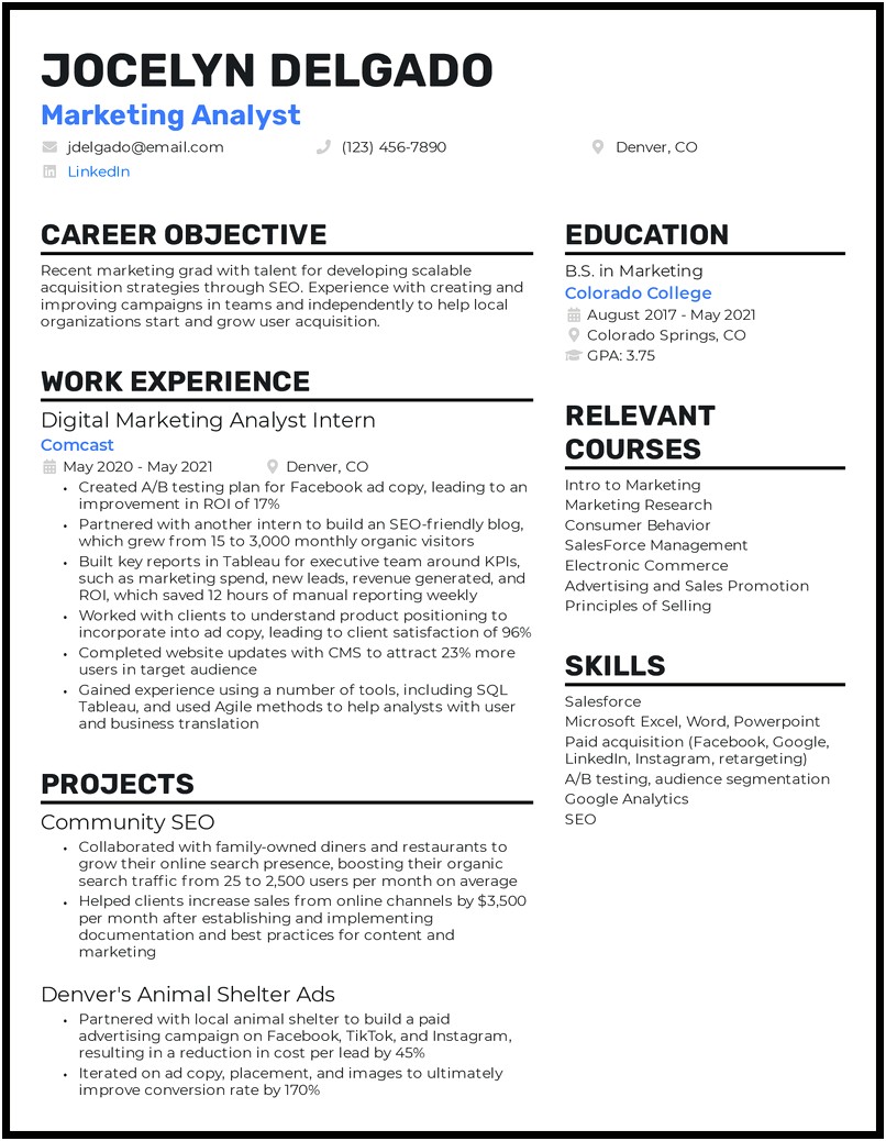 Good Resume Summary Examples No Experience