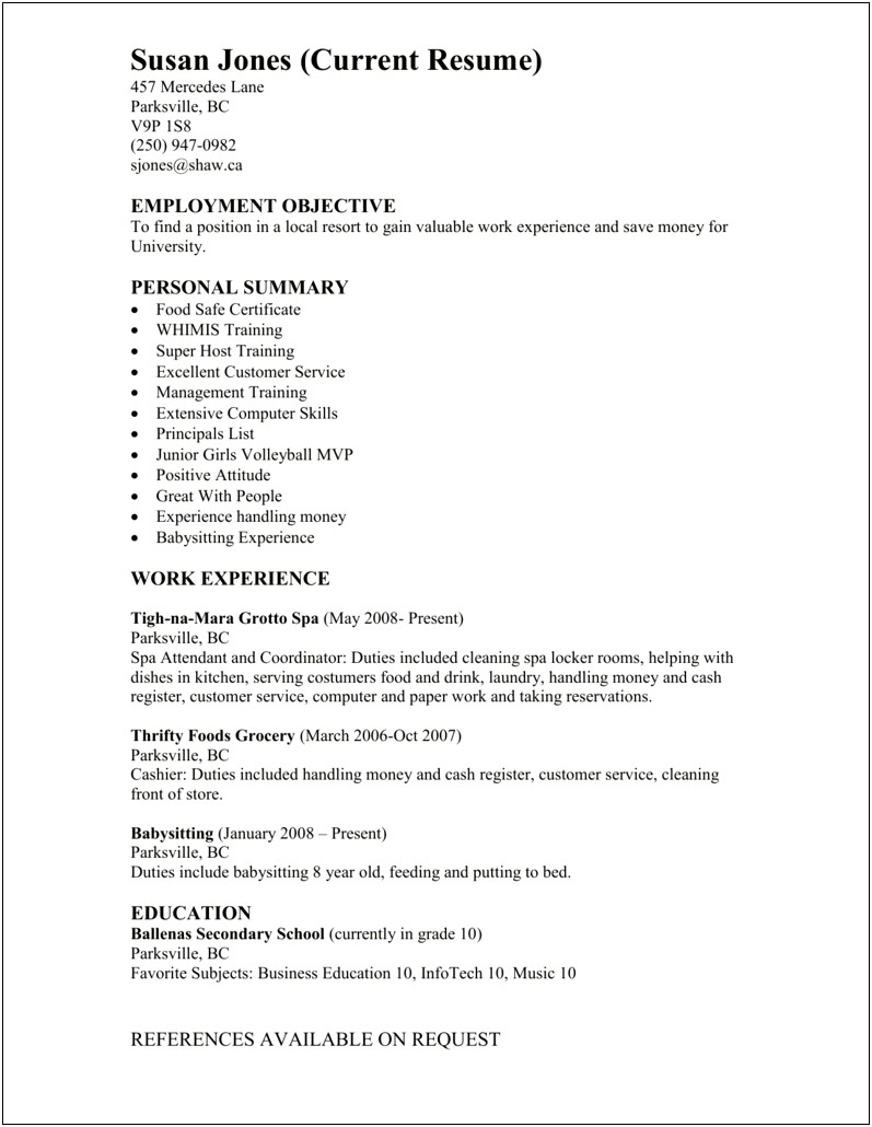Good Resume Summary For Grocery Store Cashier