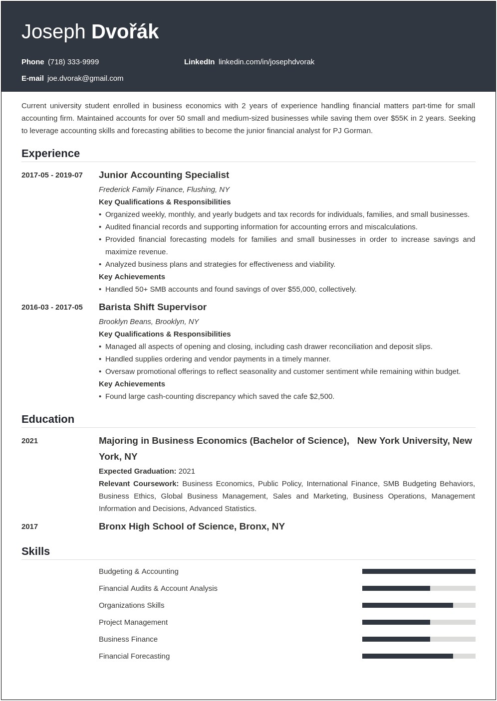 Good Resume Titles For College Students