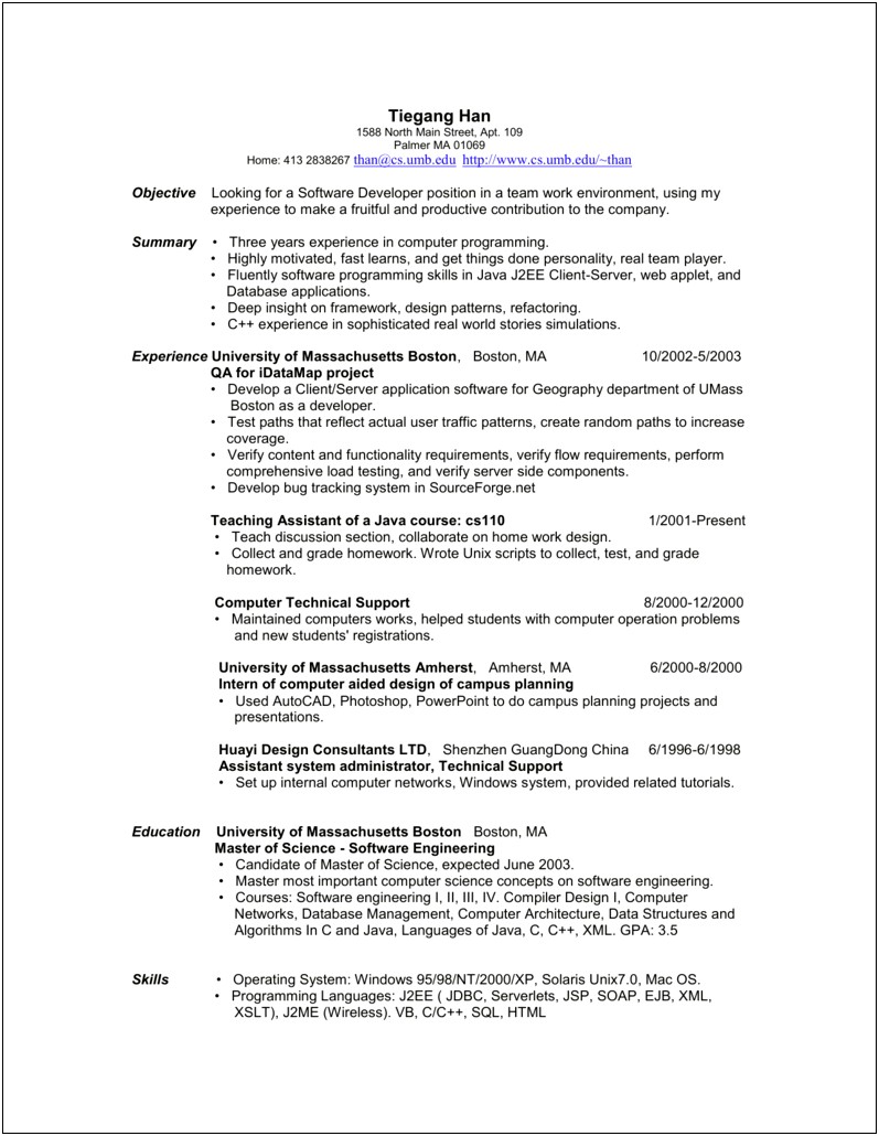 Good Summary Statements For Resume Computer Engineering