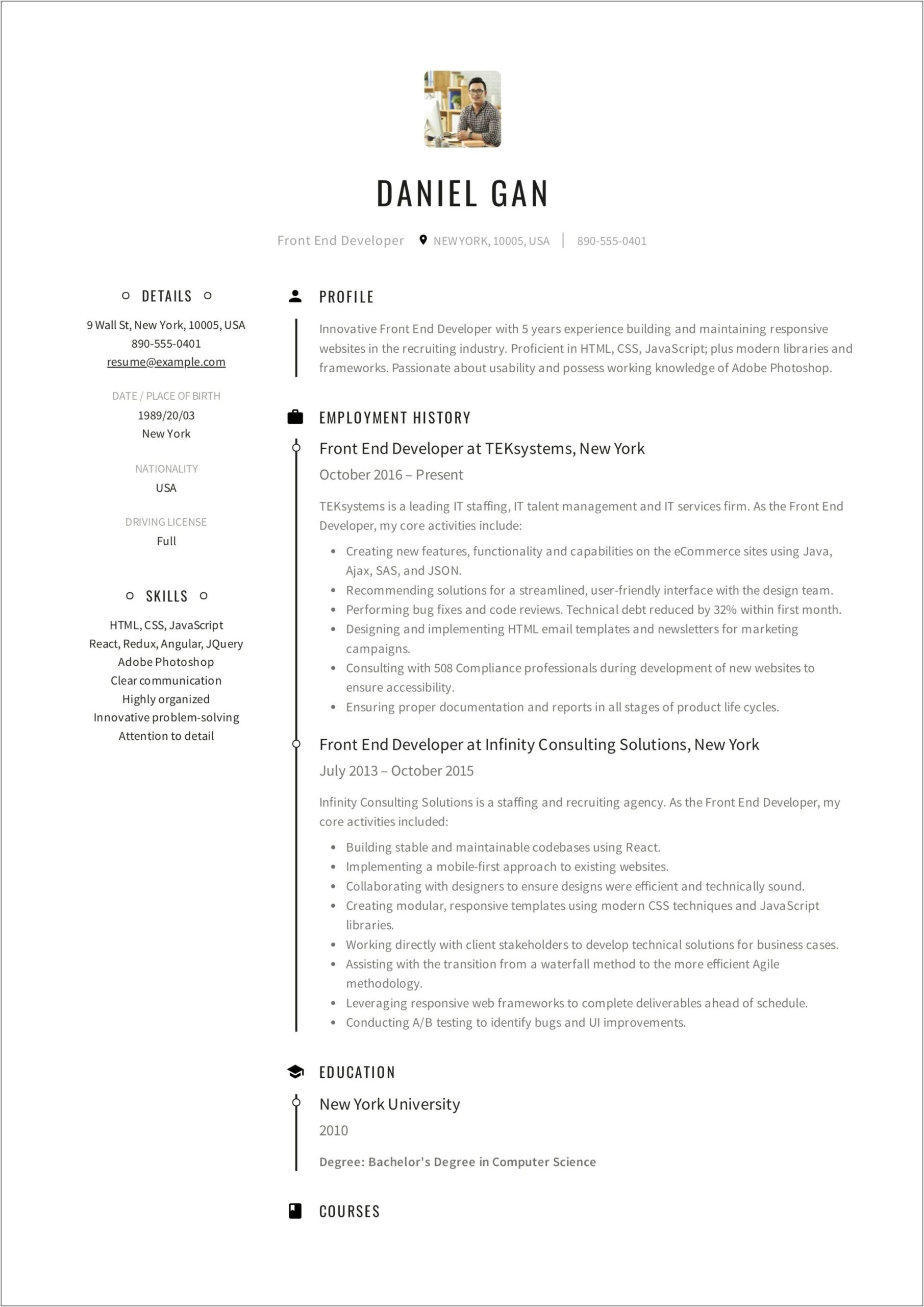 Good Words For Front End Engineer Resumes