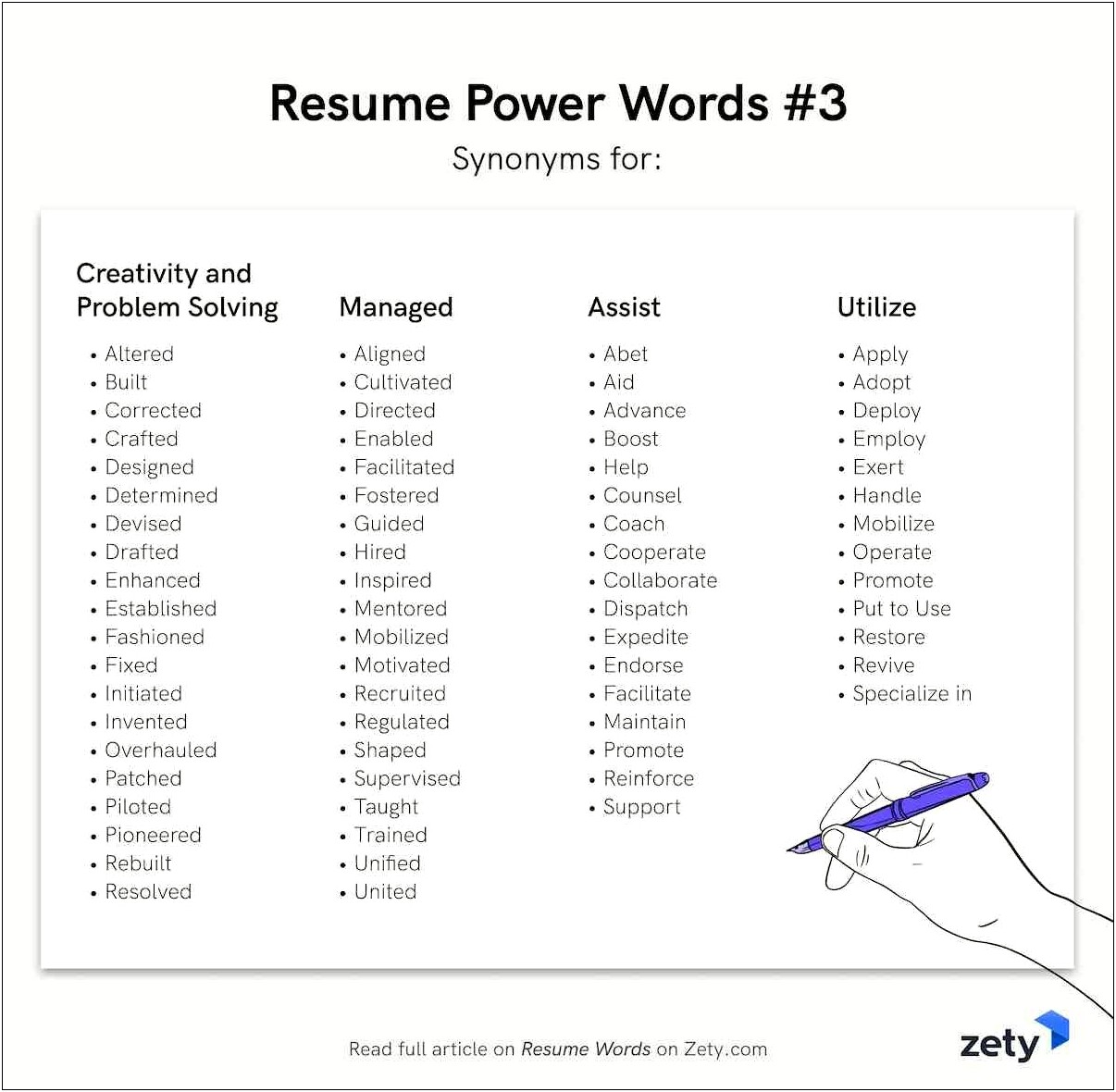 Good Words To Use On Resume For Skills