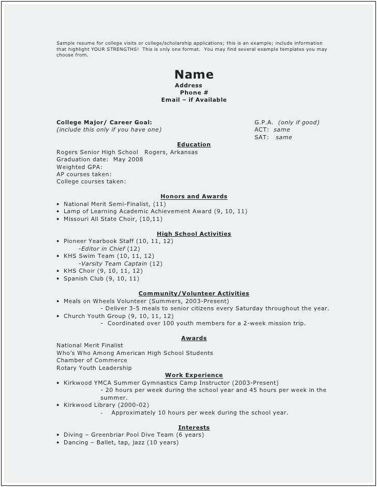 Graduated With Honors High School Resume