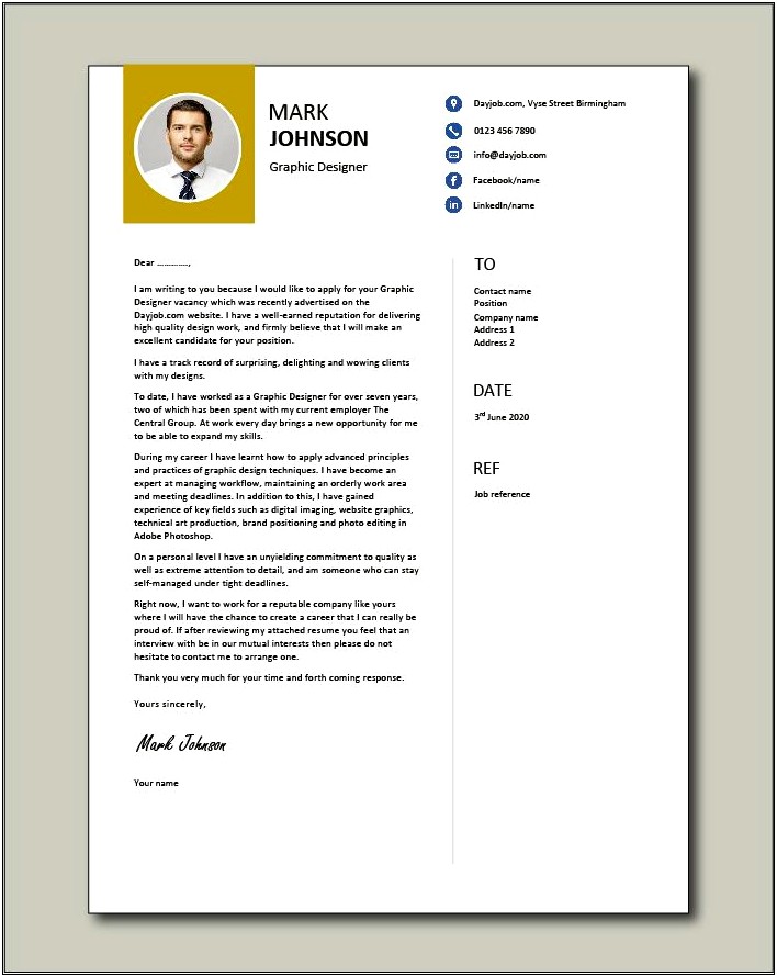 Graphic Designer Resume Cover Letter Examples