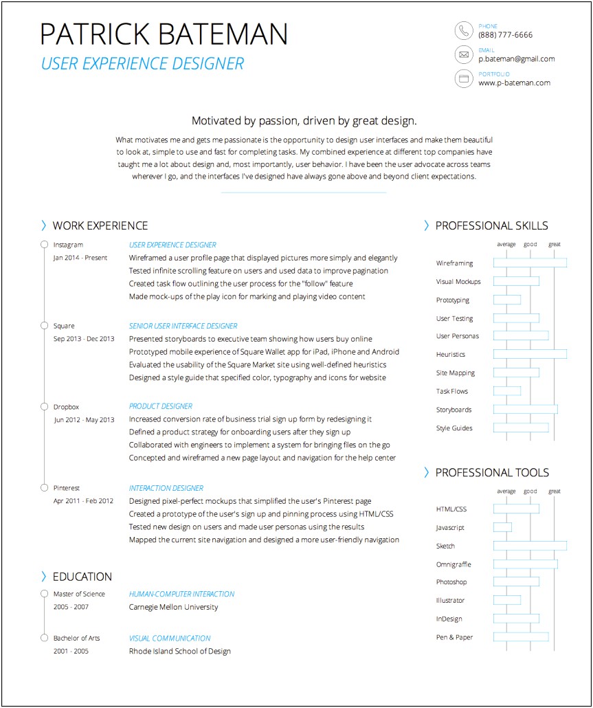 Great Example Of Ux Researcher Resume