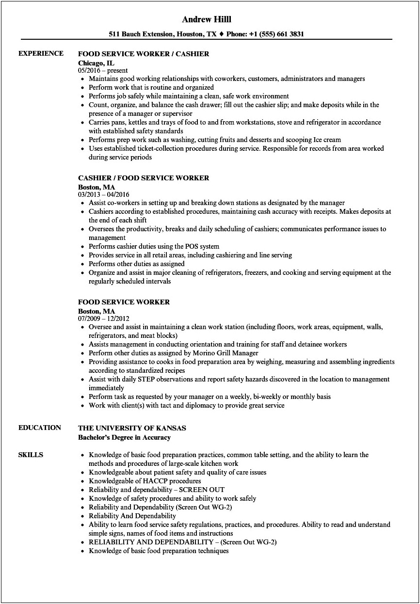 Grocery Store Carry Out Job Description On Resume