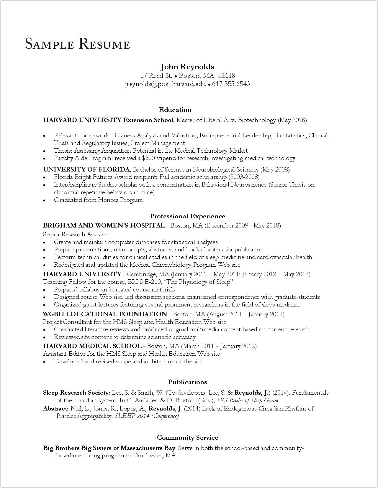 Harvard Extension School Resumes And Cover Letters