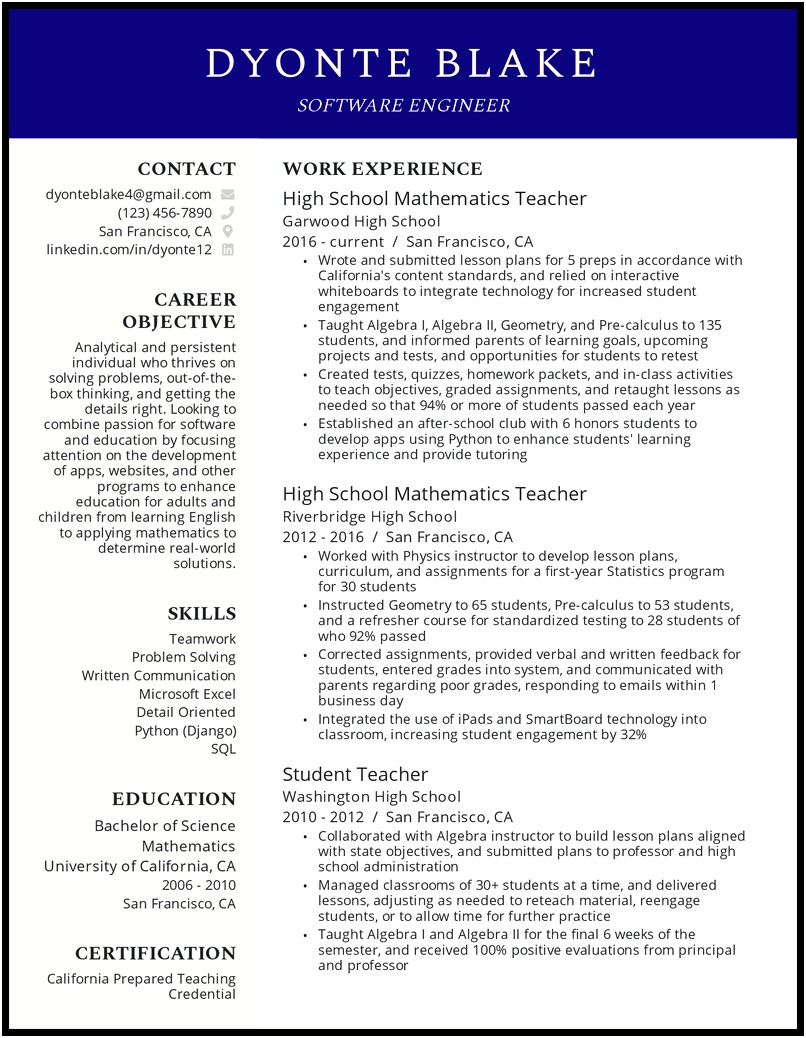 Headline And Summary For Resume Changing Careers