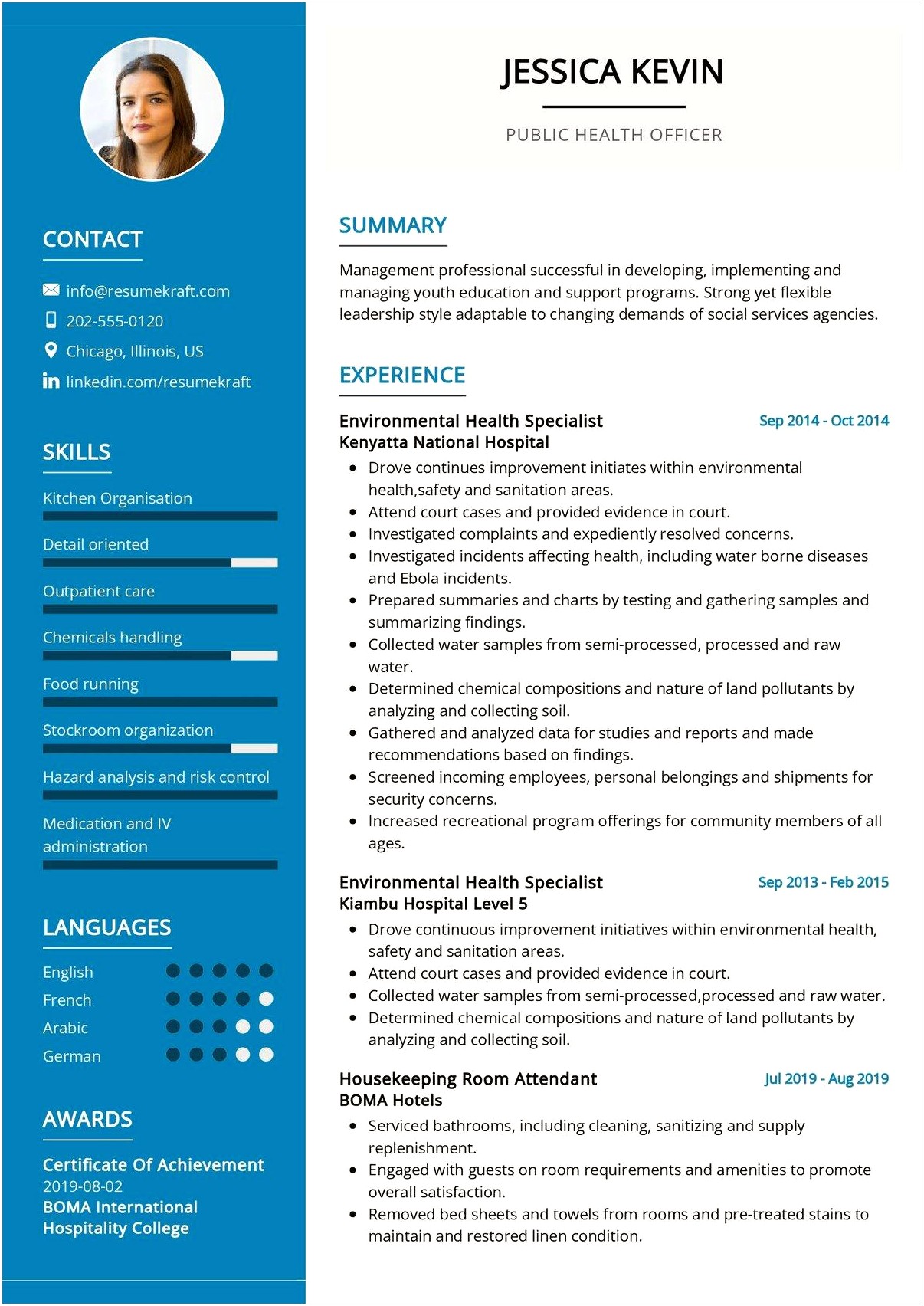 Health And Safety Officer Resume Sample