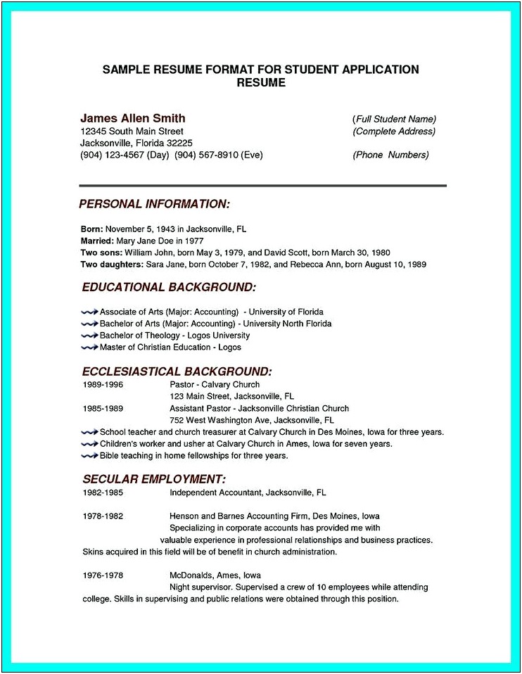 High School Educational Accomplishments For A Resume