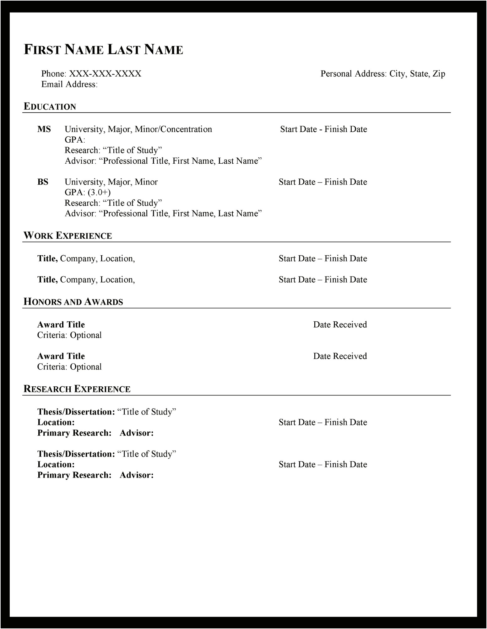 High School Resume Template The Muse