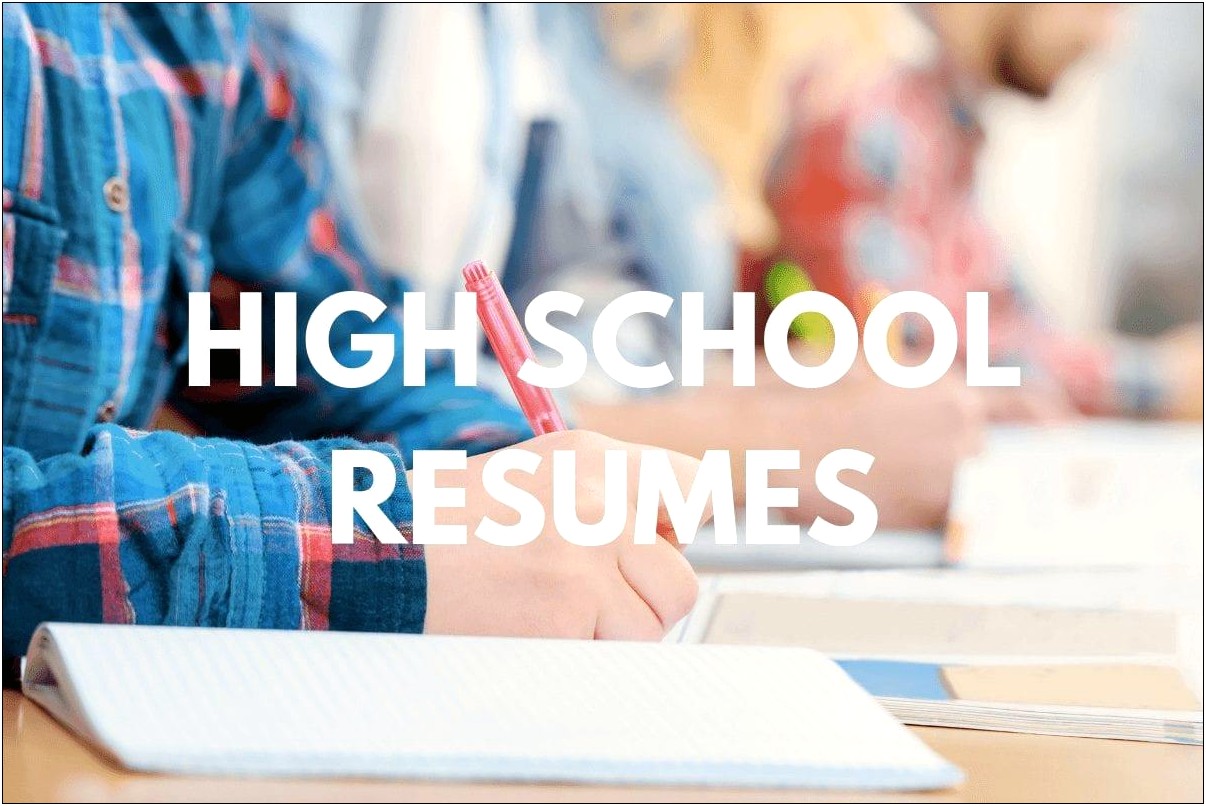 High School Students Write A Resume