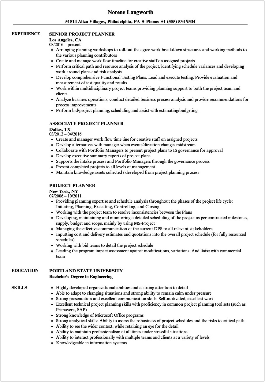 Highlight Work Projects In A Resume