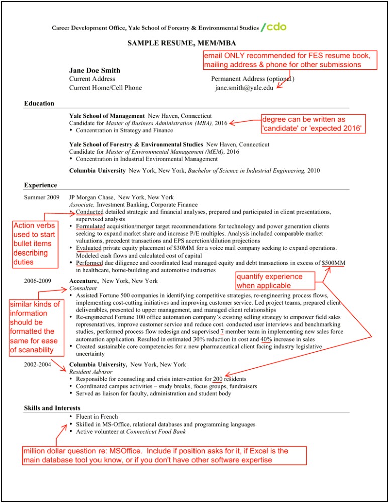 Home And School Addresses On Resume