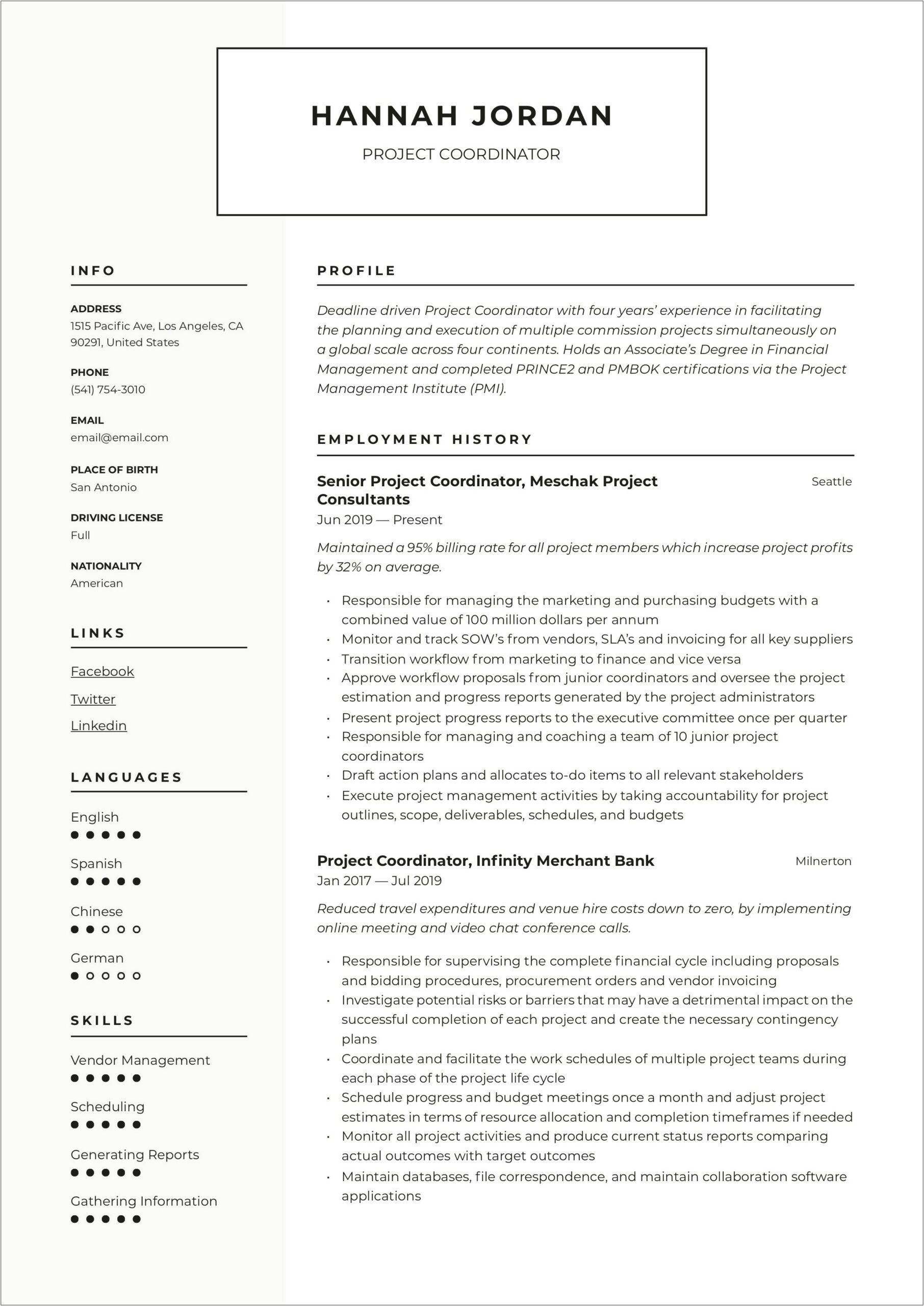 Hospitality Implementation Project Specialist Sample Resume