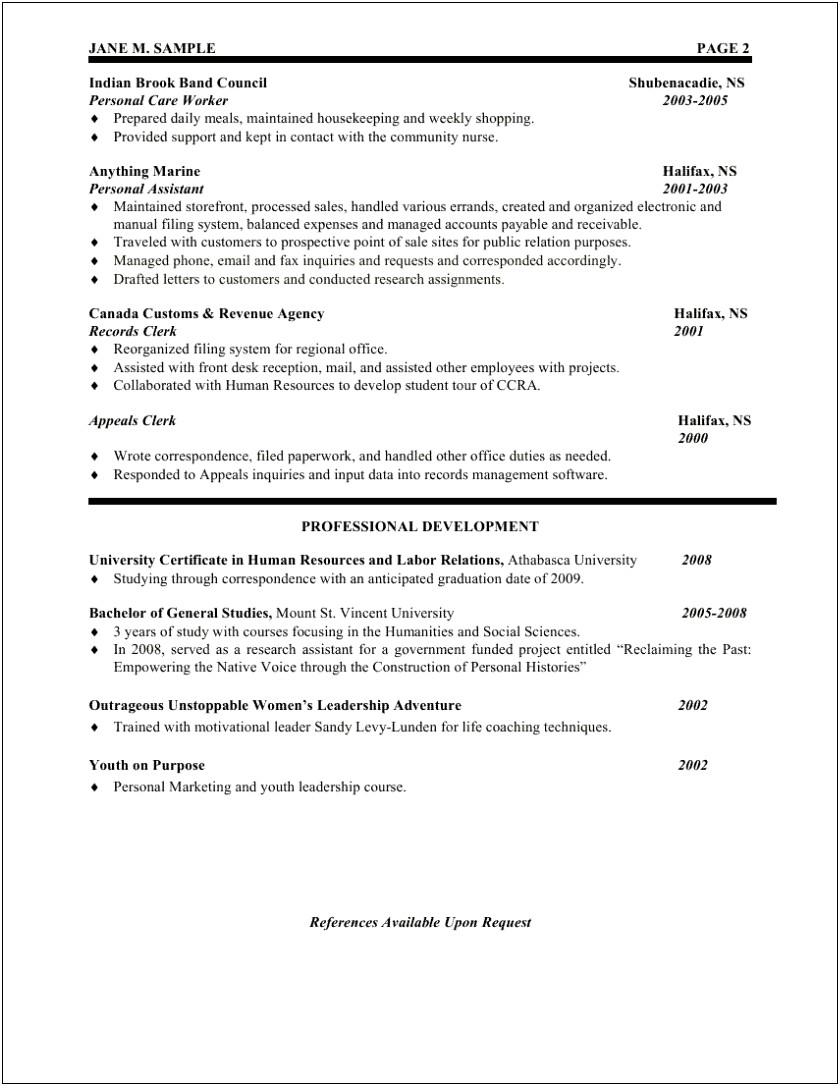 Human Resource Assistant Job Duties For Resume