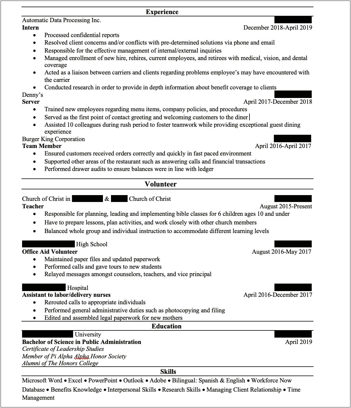Human Resource Job Description On Resume