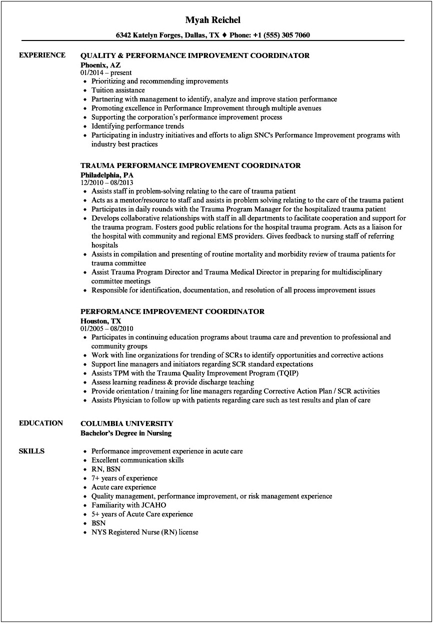 Hwo To Improve Resume Specific Examples