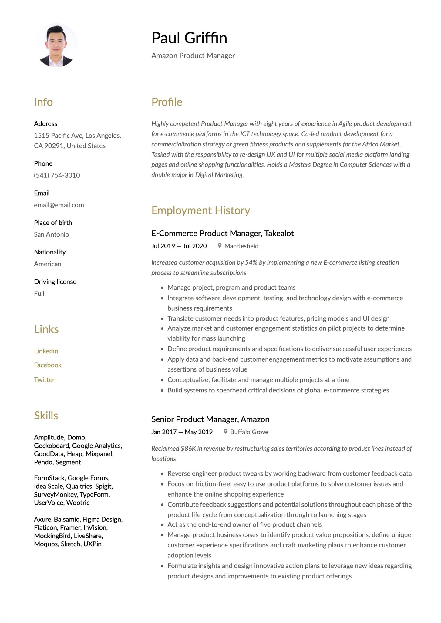 I Delivered Amazon Web Services Resume Example