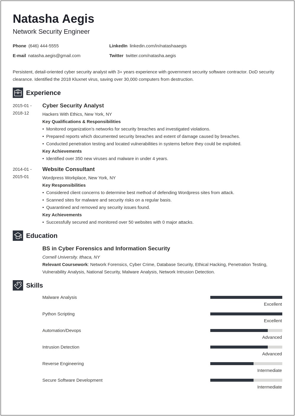 Identity And Access Management Experience Resume