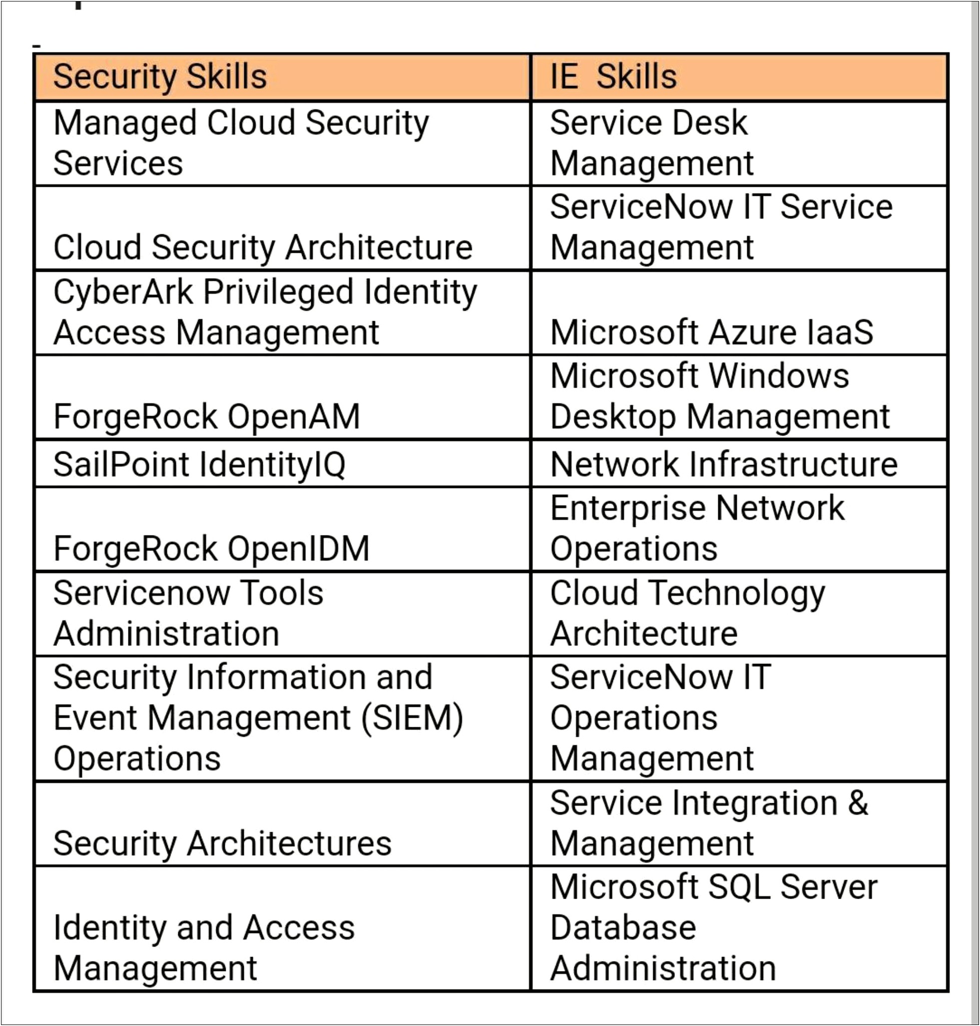 Identity And Access Management Experienced Resume