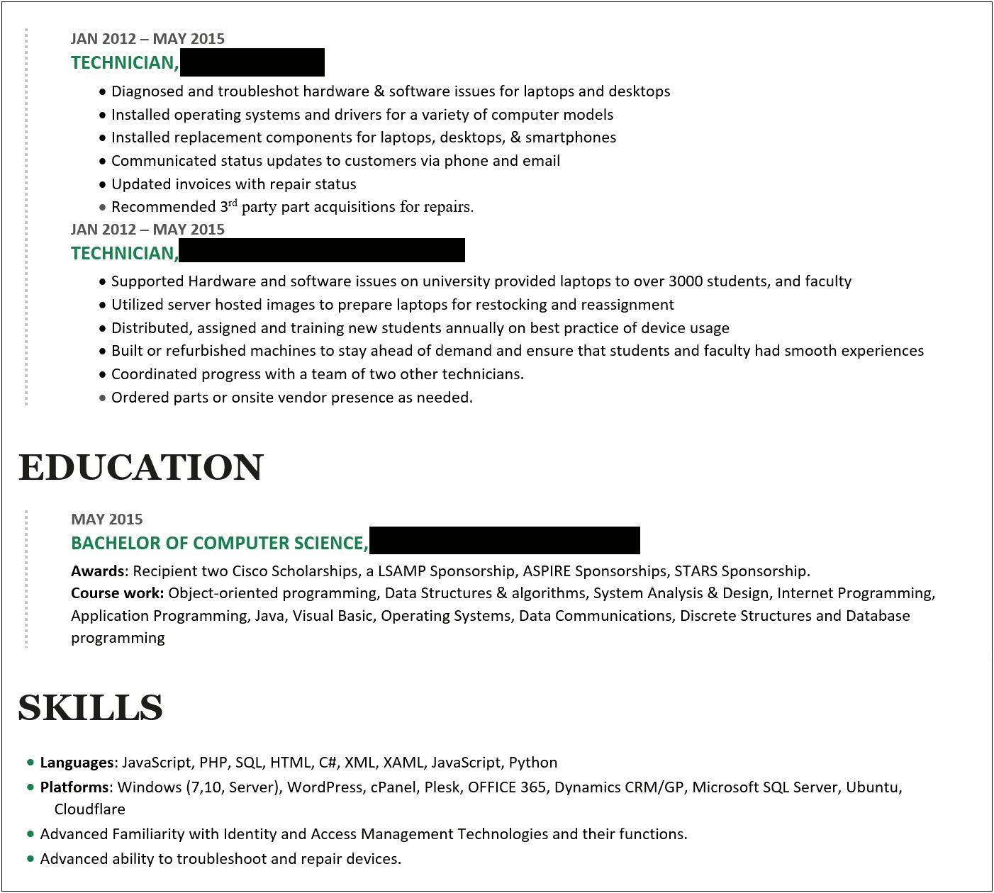 Identity And Access Management Resume Format