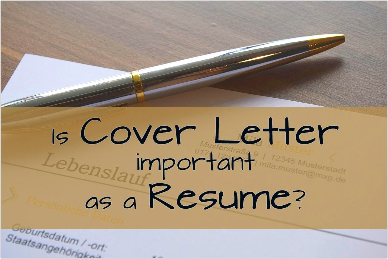 Importance Of Resume And Cover Letter